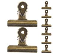EXQUIMEUBLE 8pcs Vintage Metal Binder Clips with Spring Steel Construction, Smooth Surface and Enhanced Grip for Office and Home Use, for Holding Documents, Photos, and Craft Supplies
