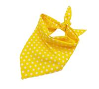 EXQUIMEUBLE Adorable Yellow Dog Collar Bib round Dot Design, Cotton Material, Keeps Your Dog Clean and Comfortable, Protects Hair When Eating, for Party Use