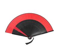 EXQUIMEUBLE Antiquities Dance Folding Fan Handmade Craft Fan with S Shaped Hollow Cover Portable Black Painted for Dancing Home Decoration Photo Props Friends and Family