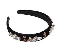 EXQUIMEUBLE Baroque Rhinestone Pearl Hairband Lightweight Hair Ornament Head Decor Accessory for Women Comfortable Stylish Party Headband for Face Washing Hairstyle Exercise