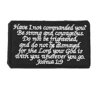EXQUIMEUBLE Bible Saying Embroidered Patch DIY Clothing Decor Black White Arm Shoulder Sticker for Backpack Jeans Repair Christian Quote Sewing Applique Unique Craft for Clothes and Bags