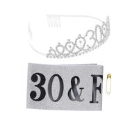 EXQUIMEUBLE Birthday Tiara with Sash Crown Headband for Women for Birthday Party Supplies and Celebrations Creates Memorable Moments
