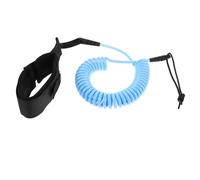 EXQUIMEUBLE Blue Coiled Stand up Paddleboard Leash with Ergonomic Fit Tpu Material Surfboard Leg Rope for Water Sports Safety and Secure Wrist Strap