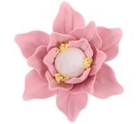 EXQUIMEUBLE Ceramic Magnolia Flower Wall Art Ornament Pink Small Porcelain Wall Hanging Decor for Living Bedroom Unique Nature-inspired Accessory for Refreshing Home Decoration
