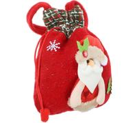 EXQUIMEUBLE Christmas Gift Bag Handheld Bag with Handle Red Fabric Non-woven Christmas Theme Pattern and Wedding Easy to Take and Convenient