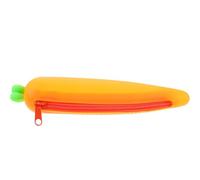 EXQUIMEUBLE Creative Carrot Shape Silicone Pencil Case for School Students, Lightweight and Portable Orange Stationery Bag, Adorable and Funny Pencil Pouch for Secondary School or College Use