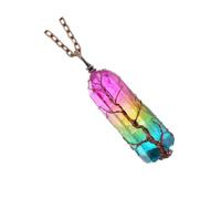 EXQUIMEUBLE Delicate Parties for Dance Special Advanced and Craftsmanship Crystal Pendant Necklace with Seven Chakras Featuring Tree of Life Design, Skin-friendly Material Occasions