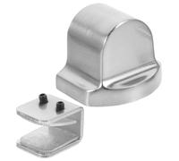 EXQUIMEUBLE Door Stoppers Shower Door Guide Floor Mount Silver Aluminum Alloy Magnet Prevent Accidental Injury Absorb Sound Delicate Modern Style Suitable for 3-15mm Thick Glass Hotel Office