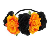 EXQUIMEUBLE Elastic Rose Flower Crown Headband for Halloween Christmas Party Cosplay Floral Hair Accessory for Women Wedding Photo Props