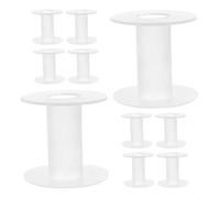 EXQUIMEUBLE Empty Thread Spools 15Pcs White Plastic Embroidery Accessories ABS Sturdy Bobbin Spools for Yarn Crafting and Sewing Tasks