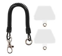 EXQUIMEUBLE Extendable Smartphone Safety Tether System with Pvc Telescopic Spring Lanyard and Tab Gasket Patch to Protect Your Phone from Loss and Damage