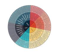 EXQUIMEUBLE Feeling Chart Stickers for Emotional Awareness Educational Wall Decals Laptop Emotion Wheel Stickers Kindergarten Classroom Psychological Teaching Tool