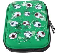 EXQUIMEUBLE Football Print Zipper Pencil Case Large Capacity Multi-Function Stationery Bag Portable Storage Pouch for Boys and Girls and Teens School Use