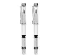 EXQUIMEUBLE Fountain Pens Calligraphy Practice Pens with Built-In Ink Converter, 2 Pack for Students and Artistic Writing
