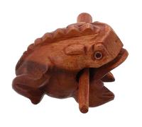 EXQUIMEUBLE Frog Croaking Tube Frog Sculpture Wood Instrument Desk Ornament Sound Maker Toy