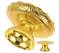 EXQUIMEUBLE Golden Lotus Fruit Offering Plate Ps Material with Easy to Store and Wear Resistant Features, Versatile Food Tray for Temple Worship and Home Decoration