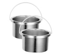 EXQUIMEUBLE Hard Wax Pot Replacement 2pcs 500ml Aluminum Inner Pot for Wax Warmer Hair Removal and Candle Making