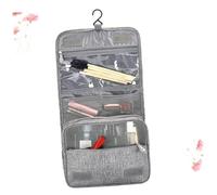 EXQUIMEUBLE Large Capacity Travel Toiletry Bag Zipper Closure Hook Portable Cosmetic Storage Bag for Women Men Drawstring Pouch for Organizing Toiletries Light Grey