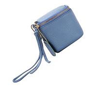 EXQUIMEUBLE Leather Lipstick Bag with Smooth Zipper and Lanyard Handle Stylish Change Purse for Women for Travel Shopping and Everyday Use