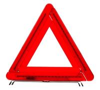 EXQUIMEUBLE LED Triangle Warning Sign with Foldable Base and Reflective Red | ABS Body, 3 X Aa Battery Power, Dual-sided Reflector, Night Road Safety, Easy Storage