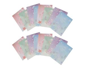 EXQUIMEUBLE Letter Paper Assorted Colours Japanese Style 40pcs with Beautiful Blossoms Pattern, Smooth Writing Stationery Paper for Writing and Printing for Letters and Notes