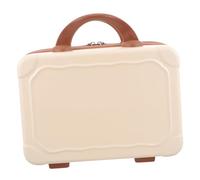 EXQUIMEUBLE Macaron Color Portable Makeup Travel Case Mini Cosmetic Organizer Suitcase for Women Small Carrying Makeup Storage Box Handle for Travel
