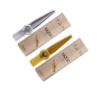 EXQUIMEUBLE Metal Kazoo with Gold and Silver Finish Performance Instrument for Adults Use Musical Companion for Guitar Ukulele Violin Piano Keyboard Includes Cylindrical Kazoos