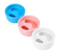 EXQUIMEUBLE Nail Soaking Bowl Set of 3 Round Plastic Manicure Bowls for Nail Polish Removal Softening Cuticles and Hand Care
