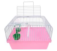 EXQUIMEUBLE Portable Bird Cage Easy Transportation with Spacious Interior Abs and Iron Material, Including Perch, Food Box, and Water Dispenser Random Color for Travel and Outdoor