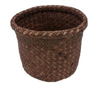 EXQUIMEUBLE Portable Synthetic Material Storage Basket for Fruit and Vegetable Organising, Practical Coffee- Woven Basket Suitable for Home and Banquet Use