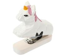 EXQUIMEUBLE Portable Wooden Stapler Creative Manual Book Sewer Random Nose Shape Lightweight Design for Student Stationery and Desktop Decoration at Home or Office