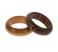 EXQUIMEUBLE Practical Finger Ring Vintage Wood 2pcs for Jewelry Collection and Everyday Wear
