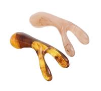 EXQUIMEUBLE Resin Dual Fork Nose Scraper 2pcs Head Massage Tool Scalp Massager Comb for Deep Tissue Muscle Relief Face Acupoint Therapy Suitable for Home and Salon Use