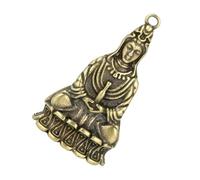 EXQUIMEUBLE Retro Brass Buddha Pendant Keychain Lightweight DIY Adornment with Vintage Buddhist Sculpture for Unique Home and Personal Decoration Gift