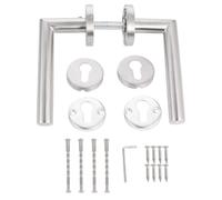 EXQUIMEUBLE Right Angle Door Lever Handle Set Stainless Steel 2 Pcs Reversible Round Shape Modern Contemporary Style Fits Size Doors for Interior