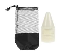 EXQUIMEUBLE Roller Skating Marker Cones for Training, 30 White Pe Plastic Cones with Bag, Proficiency and Agility, for Roller-skating Training Sessions