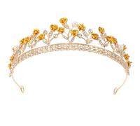 EXQUIMEUBLE Rose Crown Headband Bride Crown Delicate Design Metal Alloy Lightweight Not Easy to Deform Or Break Won't Easily Fall off Performance Costume Prop Party