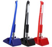 EXQUIMEUBLE Secure Counter Pen Set with Stand and Chain, 3pcs Desktop Security Gel Ink Pens for Hotel Lobbies and Reception Desks, Black Blue Red Colors