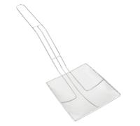 EXQUIMEUBLE Stainless Steel Square Colander with Smooth Handles High Strength Multipurpose Grease Filter Spoon for Kitchen Use Silver