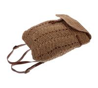EXQUIMEUBLE Straw Woven Backpack Drawstring Woman Shoulder Bag for Beach