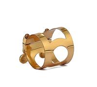 EXQUIMEUBLE Tenor Saxophone Mouthpiece Cards Double Screws Adjust Design Brass Whistle Clip Dropping E for Resin Sax Golden