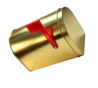 EXQUIMEUBLE Tinplate Mailbox and Smooth-operating Latch with Raised Signal Flag Shaped Tin Small Metal Money Savings Box Stable and Portable Card Collection Box for Home Organisation