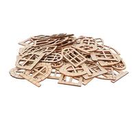 EXQUIMEUBLE Unfinished Miniature Fairy Door and Window Set for Projects with Easy Installation Natural Wood Material 100pcs Beige Color, for Fairy Houses and Landscape Decoration