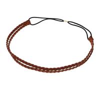 EXQUIMEUBLE Vintage Handmade Braided Headband for Women Adjustable Suede Twisted Hairband for Beach Party Workout Gym and Casual Wear