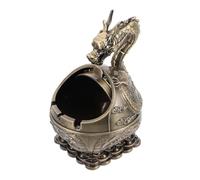 EXQUIMEUBLE Vintage Wind Ashtray with Lid Portable Metal Holder Artistic Table Decor for Home Office Unique Antique Finish for