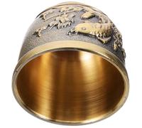 EXQUIMEUBLE Vintage Zinc Alloy Metal Tea Cup with Infuser, Compact and Not Easy to Break Beverage Cup for Afternoon Tea and Entertaining Friends and Family, Decorative Golden Teacup