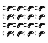 EXQUIMEUBLE with 32 Screws 90 Degree L-Shaped Angle Brackets Stainless Steel 16pcs Heavy Duty Right Angle Braces Black Anti-Rust Corner Brackets with High for Furniture Making and Study