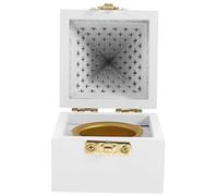 EXQUIMEUBLE Wood and Metal Chinese Style Incense Burner Pierced Aroma Therapy Holder White Decorative Box for Stick Incense and Home Meditation