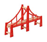 EXQUIMEUBLE Wooden Raised Bridge Train Track, Red Overpass Model Railroad Bridge, DIY Train Tracks for Model Building and Hobby Kits in Architecture