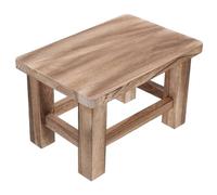 EXQUIMEUBLE Wooden Step Stool for Adults and Boys and Girls Vintage Solid Wood Stool for Shoe Changing Rustic Footrest for Living Room Bedroom and Dining Areas